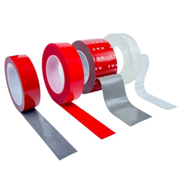Clear and gray film-red acrylic foam tape